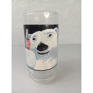 Vintage‎ Coca-Cola "Always Cool" Drinking  Glasss Polar Bear 1990's